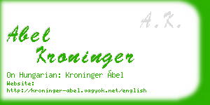 abel kroninger business card